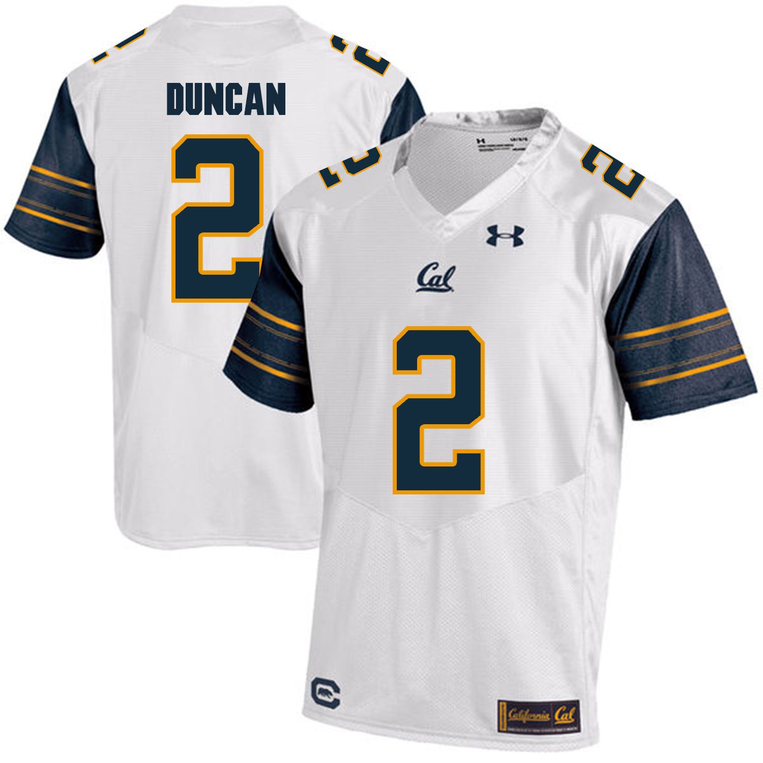 Men California Golden Bears #2 Jordan Duncan White Customized NCAA Jerseys1->customized ncaa jersey->Custom Jersey